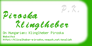 piroska klinglheber business card